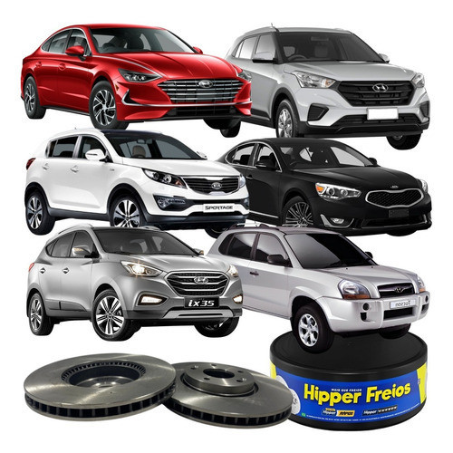Par Disco Freio Dianteiro Ventilado Creta Ix35 Sonata Tucson Sportage 4x4 Cadenza - Spare Parts and Accessories for Vehicles