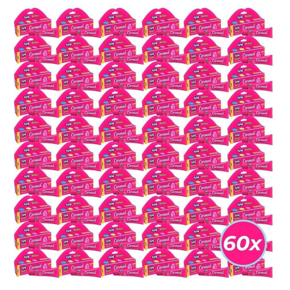 Kit c/ 60 unidades - Hidratante Labial Carmed Fini Beijos com Cor Efeito Gloss 10g em Oferta na Shopee