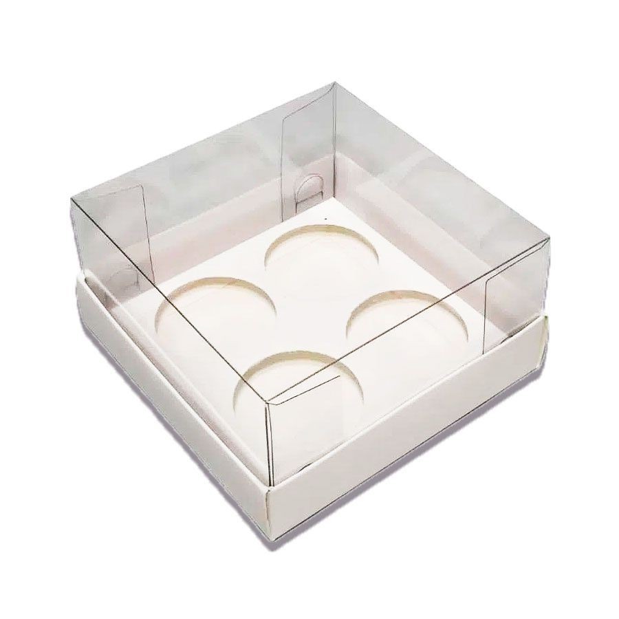 Caixa Base Brigadeiro - Branco - 4 cavidades (9x9x4,5cm) - 100 unidades - Assk - Rizzo