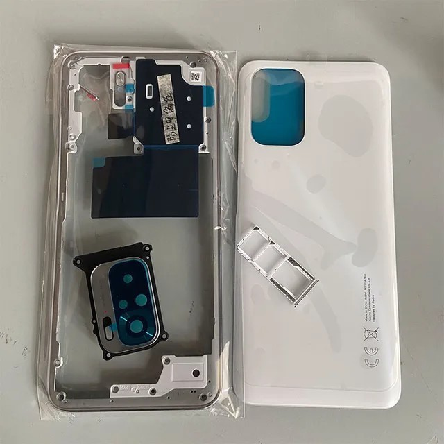 Carcaça Completa Para Xiaomi Redmi Nota 10S Tampa Traseira Da Bateria Caixa Estrutura Central + Botão De Volume Bandeja De Vidro Sim Câmera