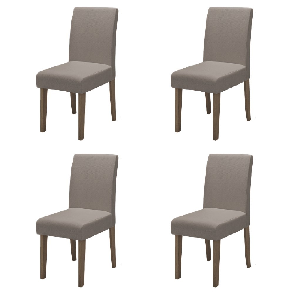 Conjunto Com 4 Cadeiras Estofada Sala de Jantar Trieste Siena Cedro / Mascavo Dobuê em Oferta na Shopee