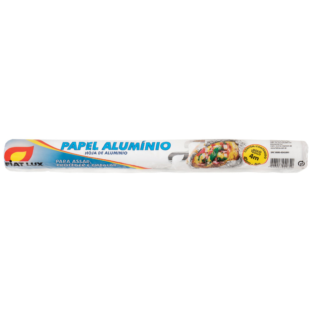 Papel de Alumínio Rolo 45Cm X 4M Fiat Lux - Home & Living