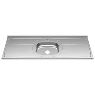 Pia de Cozinha em Aço Inox de 150cmx53cm Concretada sem válvula Plus 30 150cm x 53cm