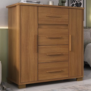 Cômoda 2 Portas 4 Gavetas Kyra Premium em Oferta na Shopee