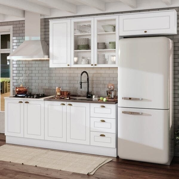 Cozinha Compacta 4 Peças com Aéreo para Geladeira Emily  4 - Home & Living