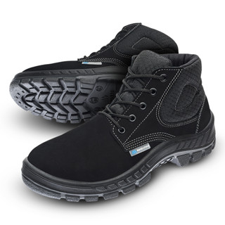 Botina Trekking Bico de Plástico Marluvas Couro Nubuck Preto em Oferta na Shopee