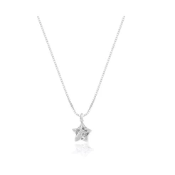 Colar Ponto de Luz Estrela 40cm de Prata 925