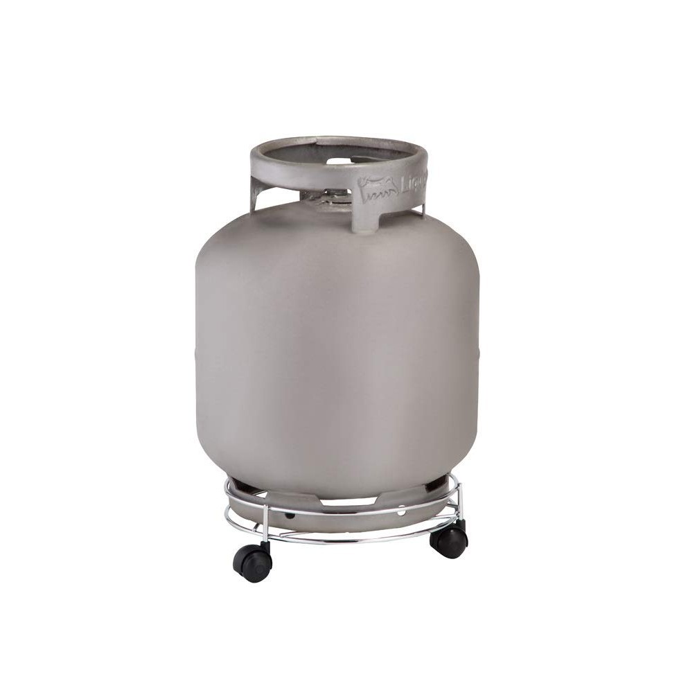 Porta Botijao De Gas Com Rodizio Lara Diam. 300 X A100 Mm - Cromado