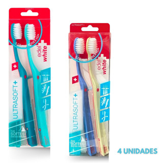 ESCOVA DE DENTES FLEXÍVEL ULTRASOFT DUO EDEL WHITE C/ 4UN em Oferta na Shopee