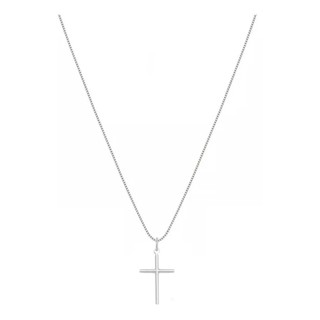 Colar prata 925 veneziana 70cm com pingente Cruz 1,8cm em Oferta na Shopee