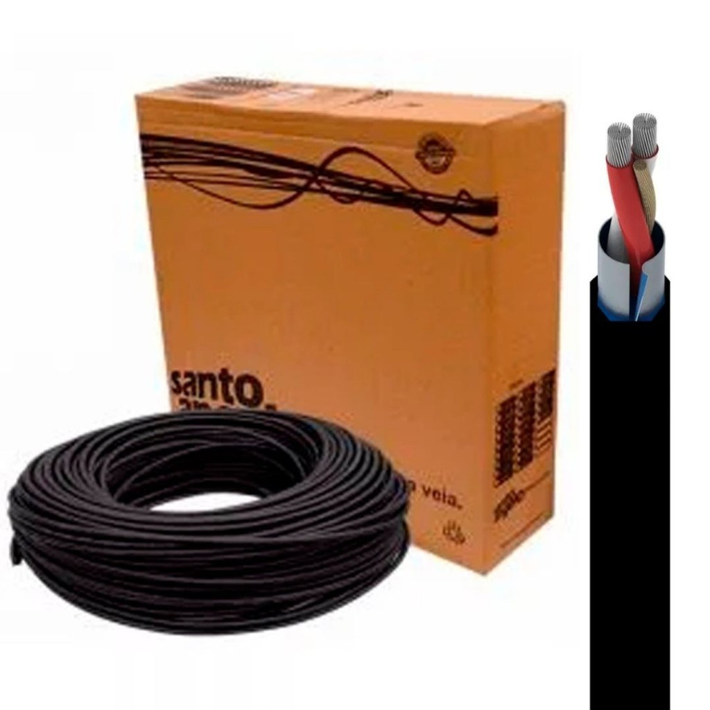 Cabo De Microfone Santo Angelo D20 Rolo 40m Balanceado - Espessura Fina 0,20mm²