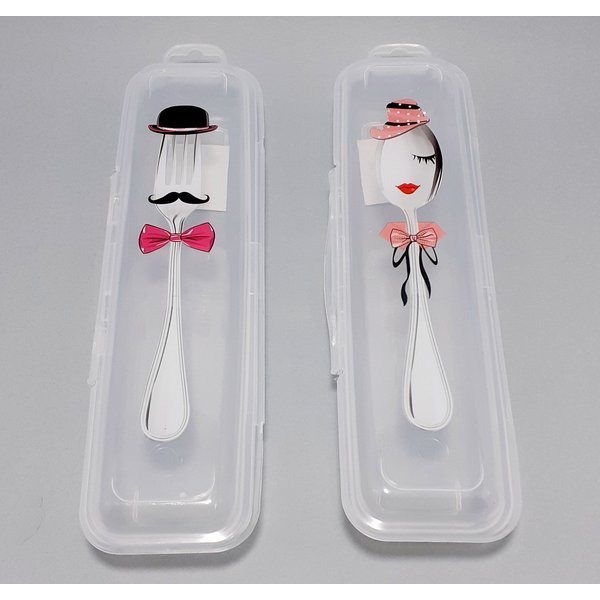 Estojo Porta Talher Com Trava De Plastico Estampado 24,2x6,3x3,5cm em Oferta na Shopee