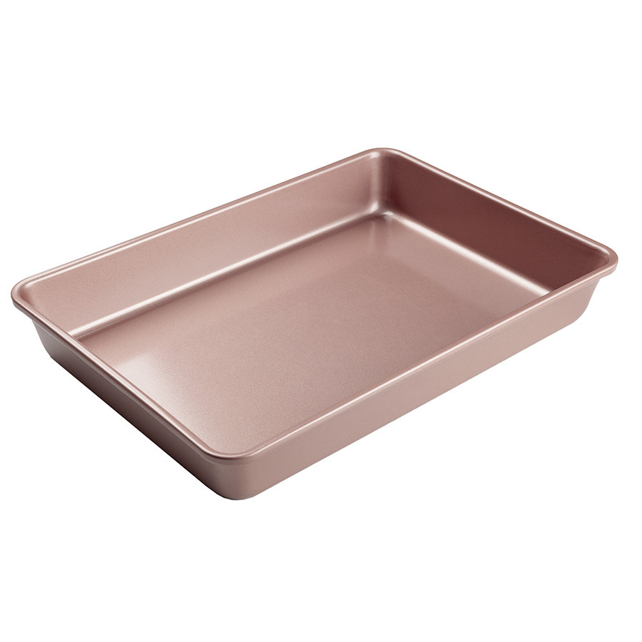 Forma Aço Carbono Retangular - 34x24x2cm - Rose Gold - 1 unidade - Cromus Linha Profissional Allonsy - Rizzo - Home & Living