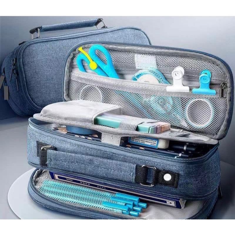 Estojo Escolar Organizador Juvenil Liso Com 2 Divisórias Com Alça Interna em Oferta na Shopee