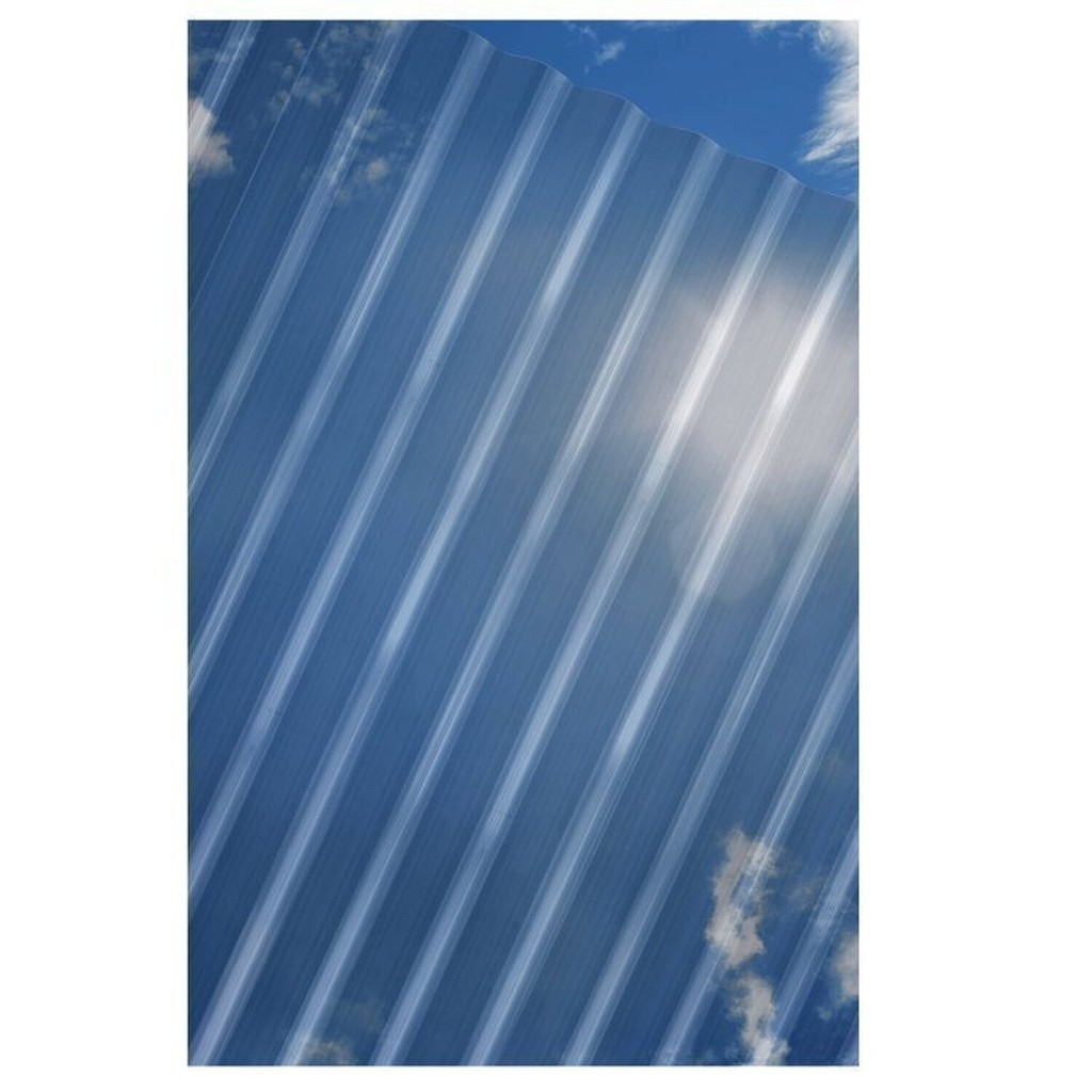 Kit com 15 Telhas Policarbonato 244x50cm Onda Baixa Cristal 15