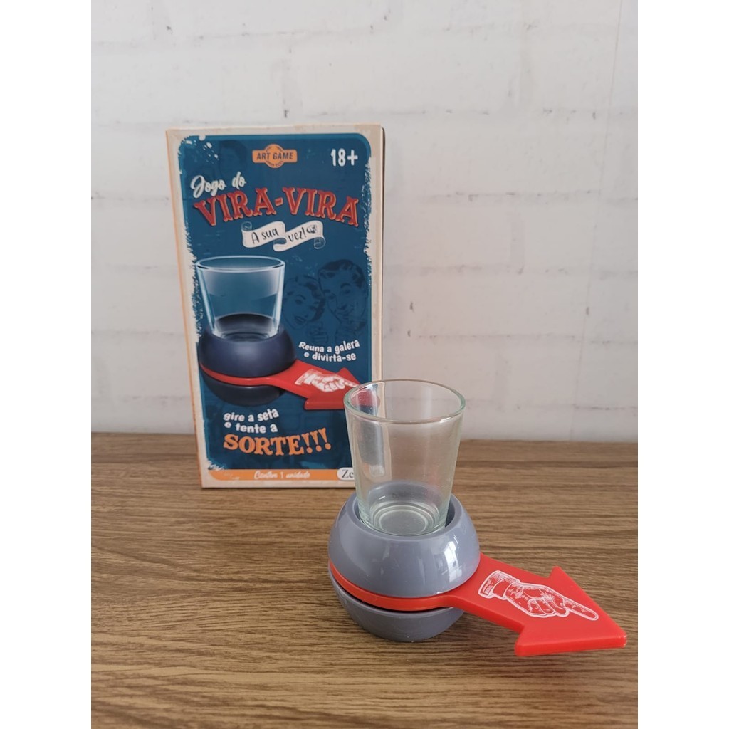 Jogo De Shot Vira Vira Com Seta e Copo de Vidro