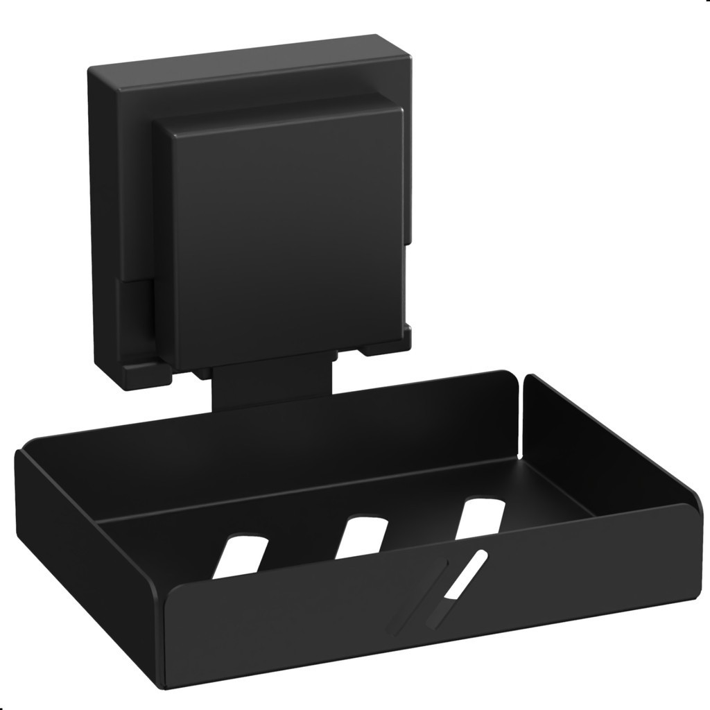 Saboneteira De Parede Porta Sabonete Com Ventosa Preto Max em Oferta na Shopee