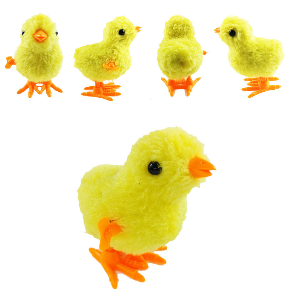 Brinquedo KIT com 50 Pintinhos Amarelinho Brinquedo de Pelúcia a Corda Infantil