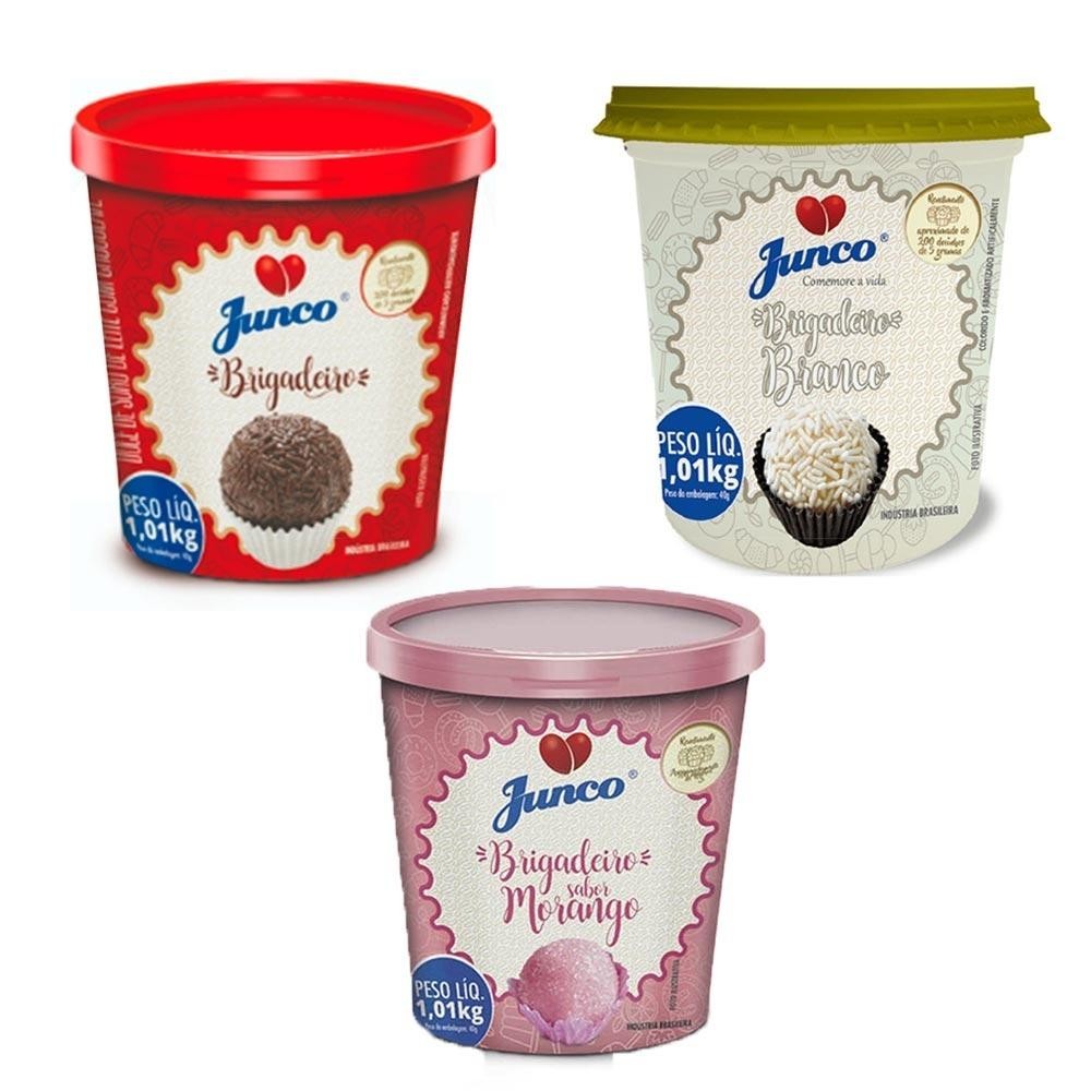 Kit Festa Junco 3 sabores 1,01kg - Brigadeiro, Beijinho, Chocolate Branco, Morango ou Churros Pronto · foto 2