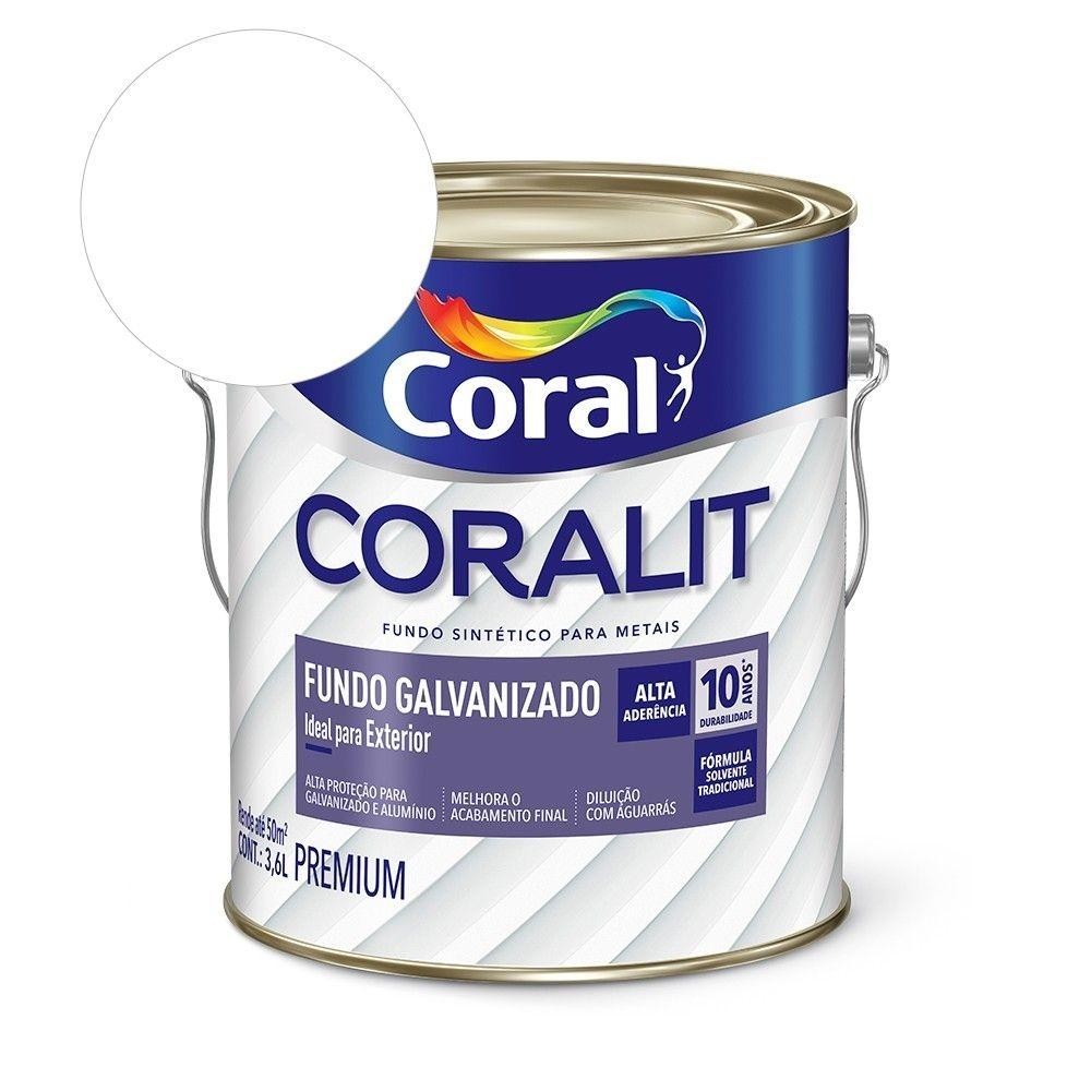Complemento Esmalte Coralit Fundo Galvanizado Fosco Branco 3.6l Coral - Home & Living