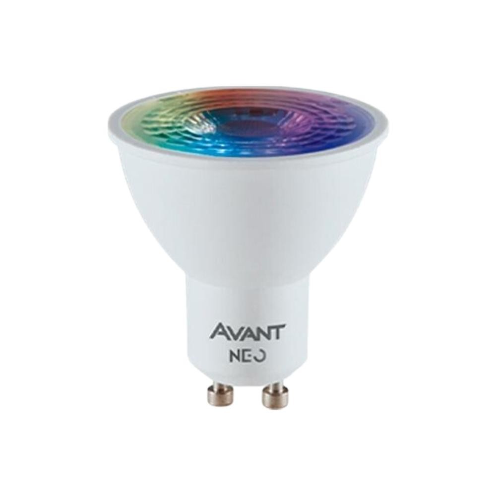 Lâmpada Inteligente LED Smart Wi-Fi Dicroica MR16 NEO 5W Luz Dimerizável Amarela-Branca-RGB Base GU10 Bivolt Avant em Oferta na Shopee