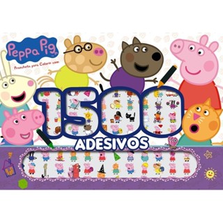 Peppa Pig Prancheta para Colorir com 1500 Adesivos em Oferta na Shopee