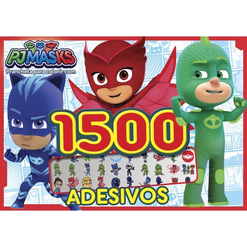 PJ Masks Prancheta para Colorir com 1500 Adesivos em Oferta na Shopee