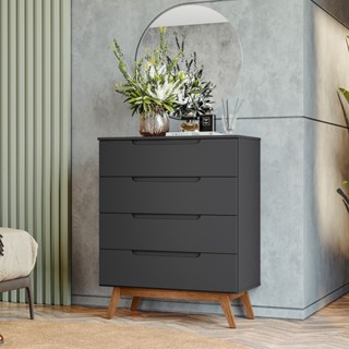 Comoda Retro Alpi Quarto Infantil 4 Gavetas - Preto em Oferta na Shopee