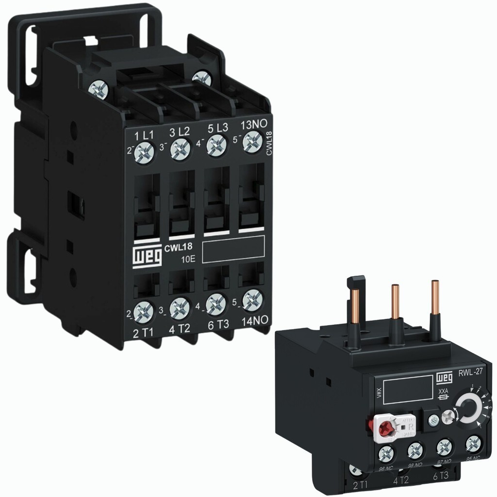 Kit Contator Cwl18-10-30d23 + Rele Rwl27-1D3-U015 10-15A WEG