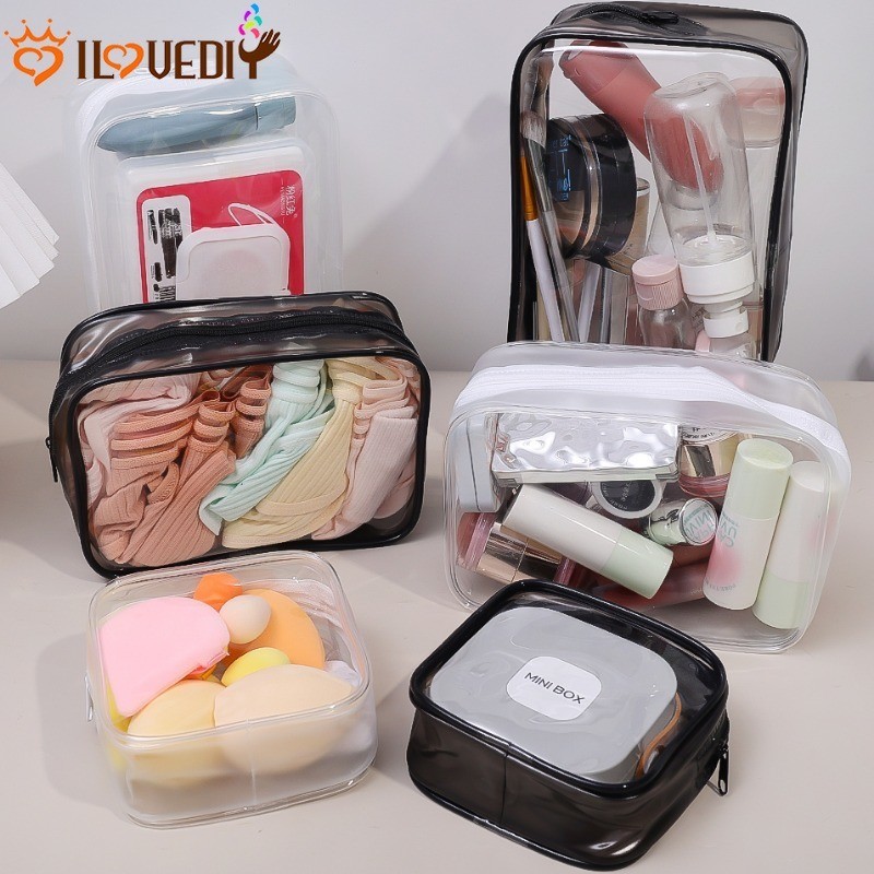 [Destaque] Bolsa De Armazenamento De PVC-Porta-Joias-Para Meias De Roupa Íntima-Organizador De Maquiagem-Estojo De Lavag