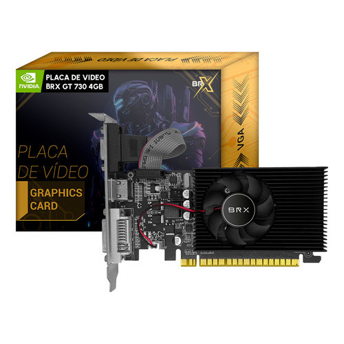 Placa De Vídeo Nvidia Gt 730 4gb 128bits Ddr3 Hdmi Vga Brx