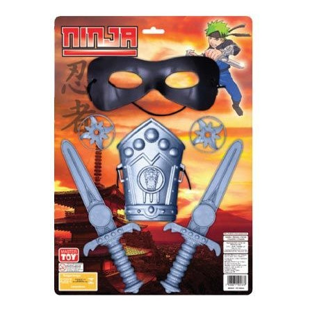 Kit Ninja Completo Naruto Cosplay Fantasia Infantil - 1 Máscara, 2 Discos, 1 Bracelete, 2 Espadas