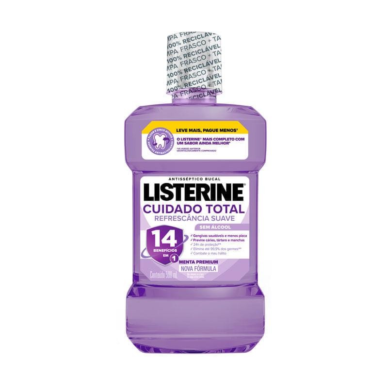 Antisséptico Bucal Listerine Sem Álcool Cuidado Total Refrescância Suave 250ml