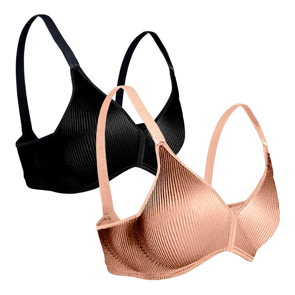 Kit com 2 Sutiãs Moderato Adulto Feminino Busto Anatômico Conforto DeMillus - Women Clothes
