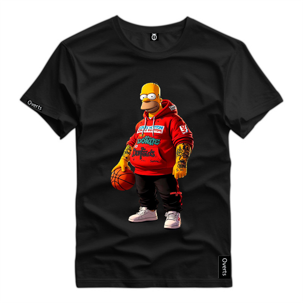 Camiseta Estilosa Personalizada Homer Simpsons Basquete Style -035 Camisa Estampado Algodao