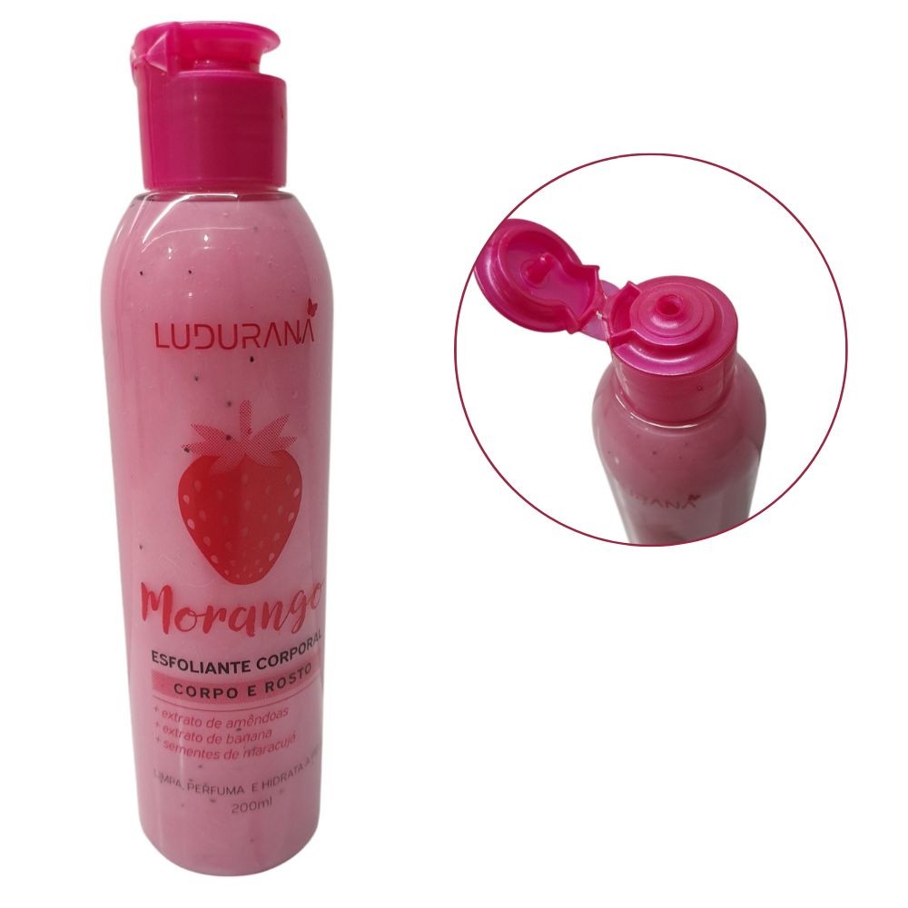 Esfoliante Corporal Morango Ludurana 200ml Revela uma Pele mais Radiante