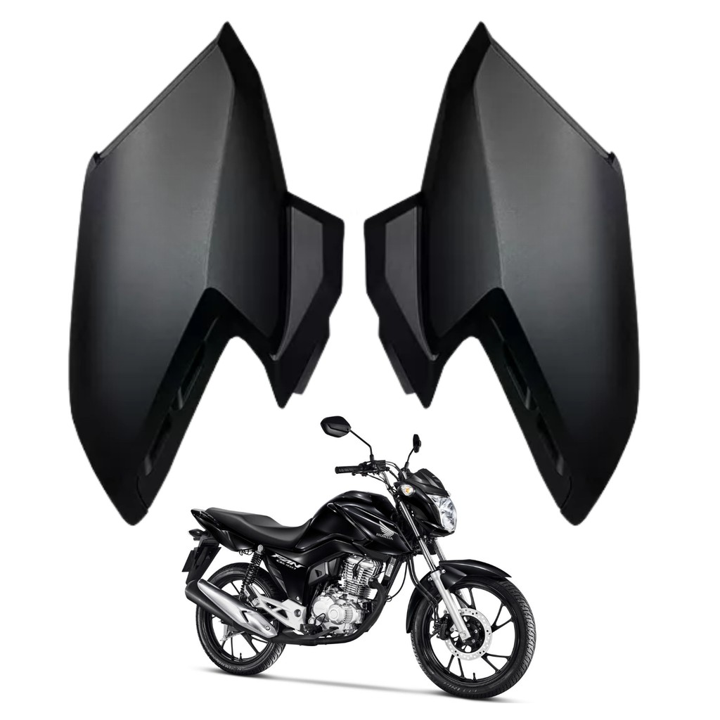 Asa Aba Lateral Aleta Tanque Honda Cg Fan 160 Preto Fosco Cynos 2022 2023 2024 PARAMOTOS HONDA