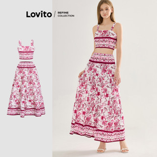 (Lovito Refine) Tops ou calças femininas Boho Floral em camadas L119BR019 em Oferta na Shopee