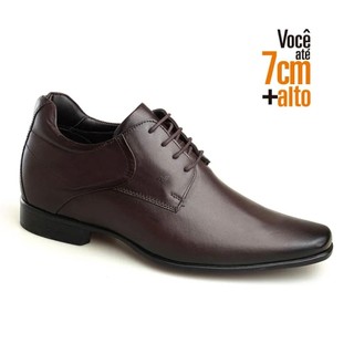 Sapato Rafarillo Você + Alto 7cm Executive Couro Legítimo Social Com Cadarço Discreto
