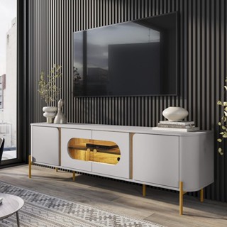 Rack Juquehy TV 75 Polegadas com 4 Portas e Pés Em Aço em Oferta na Shopee