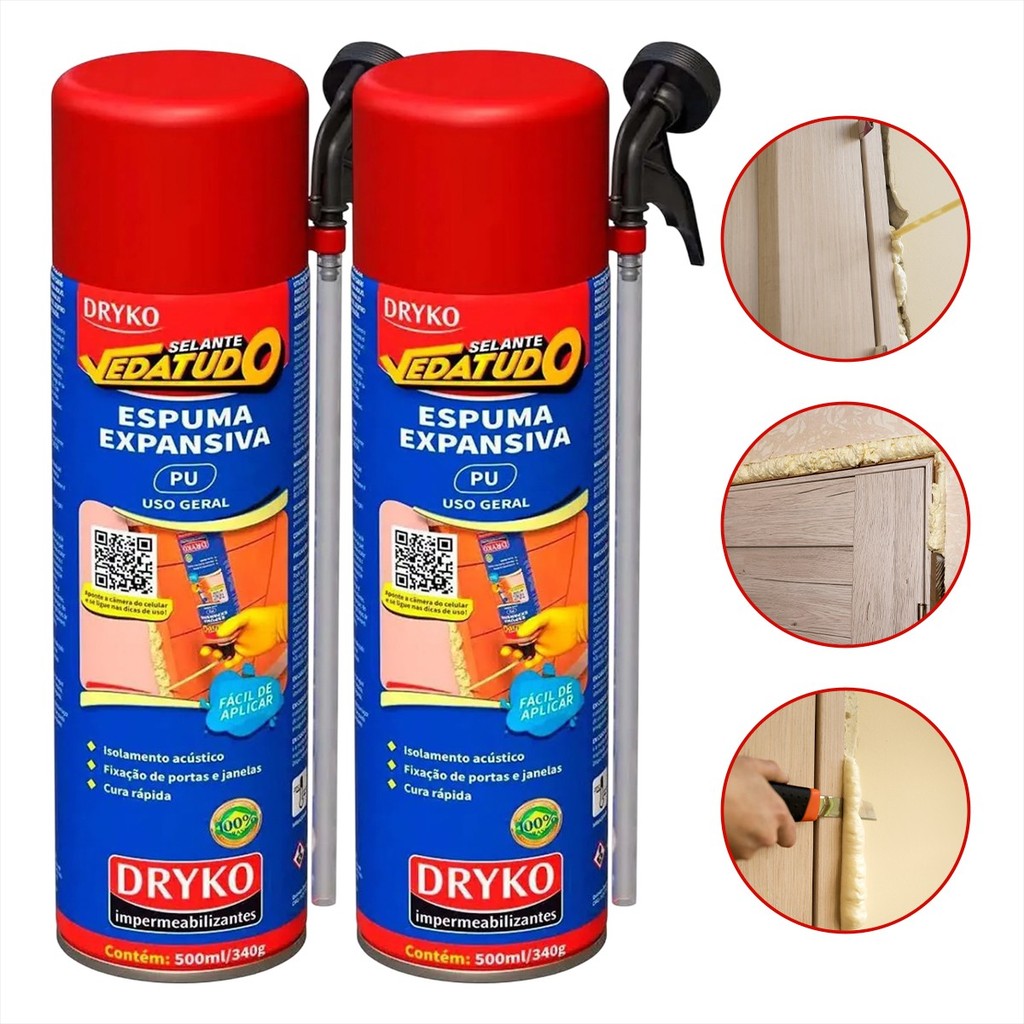 Espuma Expansiva Selante Vedatudo Dryko 500ml