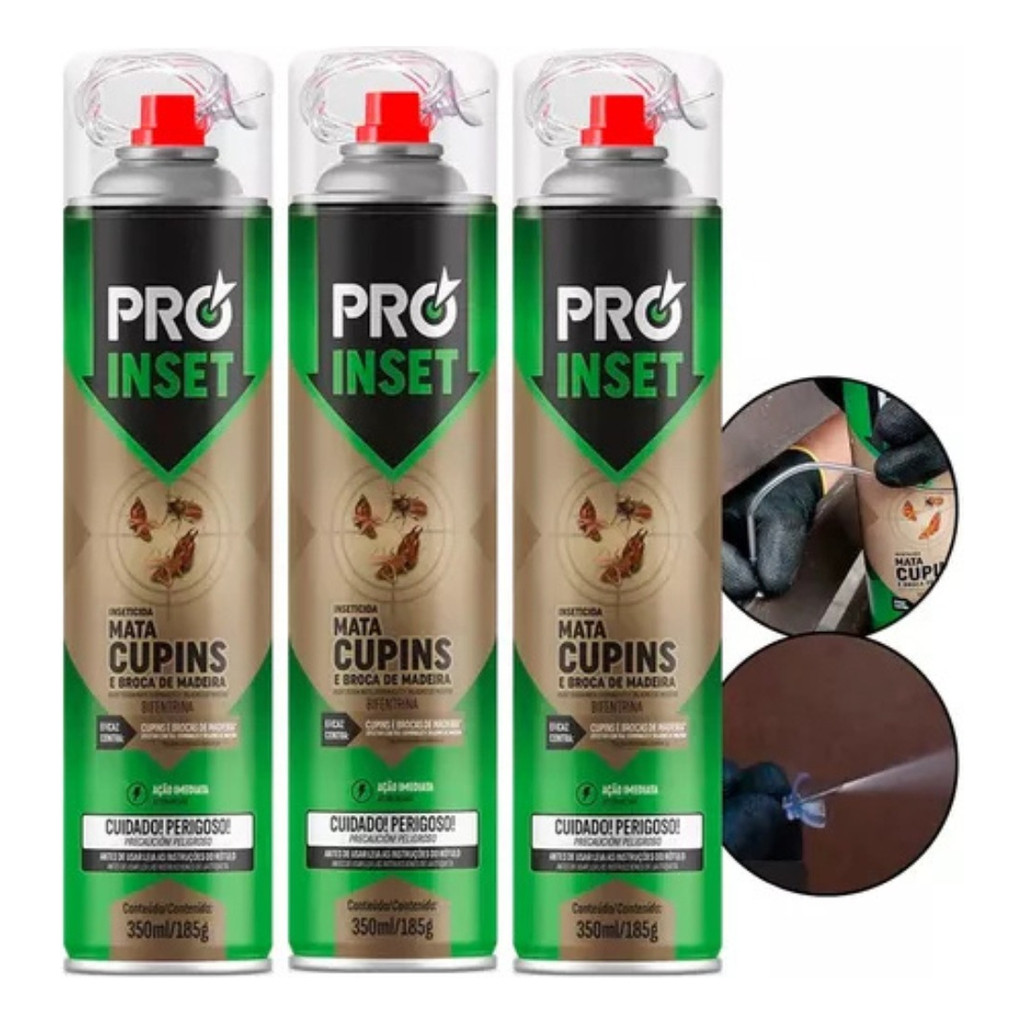 Kit 3 Remedio Mata Cupins Pro Inset Protege Spray 350ml em Oferta na Shopee