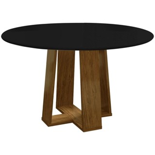 Mesa De Jantar Redonda 6 Lugares 135cm Ella N02 Ypê/Preto - Mpozenato em Oferta na Shopee