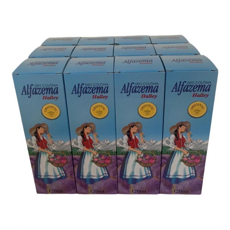 Kit contendo 12 Deo-Colonia Alfazema Halley Original 120 ml
