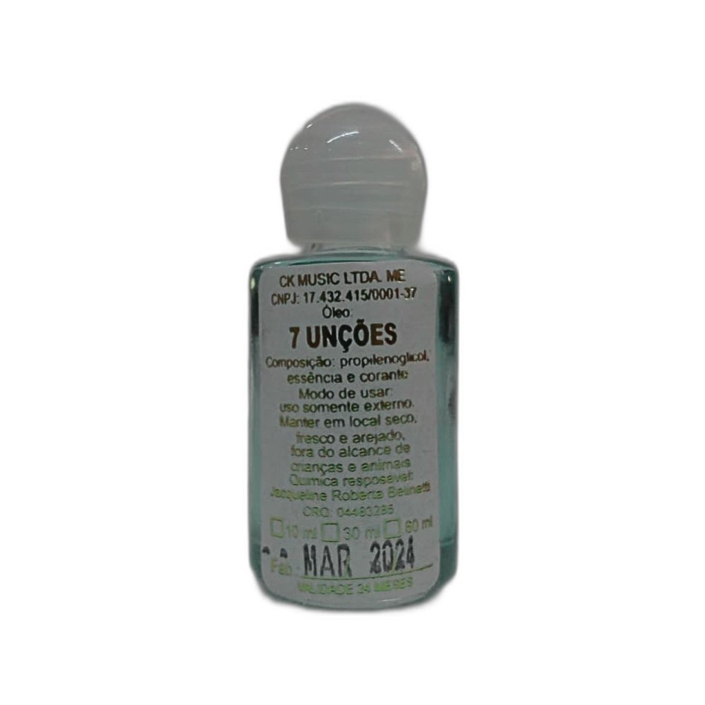 Óleo de unção de  7 unção 10ML significado : espirito santo