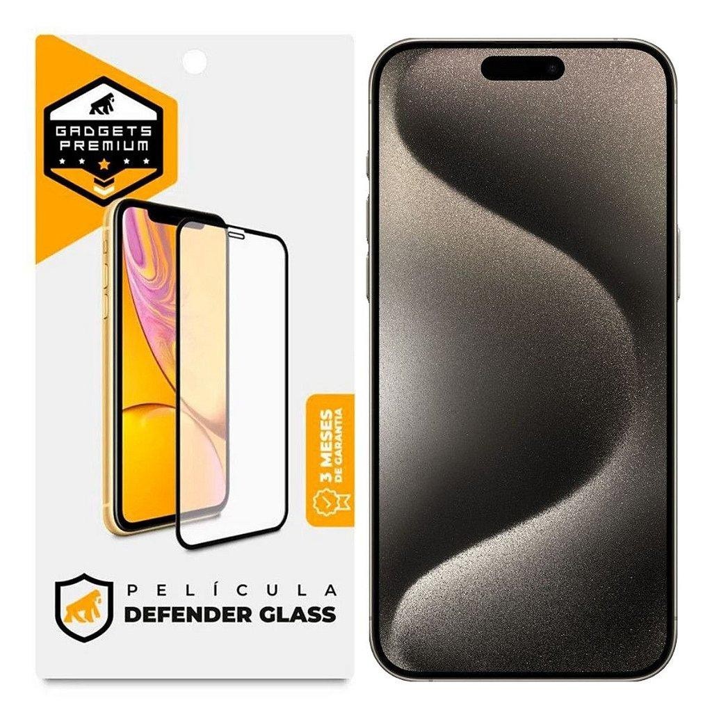 Película para iPhone 15 Pro Max - Defender Glass Preta - Gshield - Mobile & Gadgets