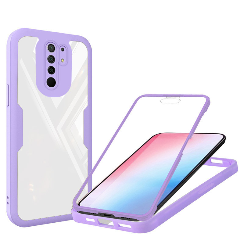 YBD 360 ° Capa Protetora Dupla Face Para Telefone Redmi 9 Prime Xiaomi POCO M2 Recarregado Em Silicone Ultra Fino Proteção Frontal E Traseira