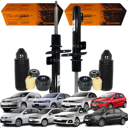 Par 2 Amortecedor Dianteiro + Kit Batente Voyage Gol G5 G6 G7 G8