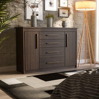 Cômoda para Quarto 2 Portas 4 Gavetas Elegance Capuccino em Oferta na Shopee