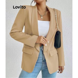 Lovito Blazer Elegante De Bolso Liso Para Mulheres LNL48132